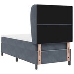 vidaXL Lit à ressorts avec matelas gris foncé 90 x 200 cm en velours