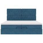 vidaXL Cadre de lit ottoman avec matelas bleu foncé 200x200 cm velours