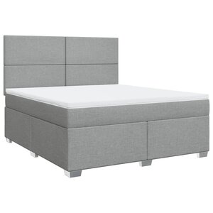 vidaXL Sommier à lattes de lit avec matelas Gris clair 180x200cm Tissu