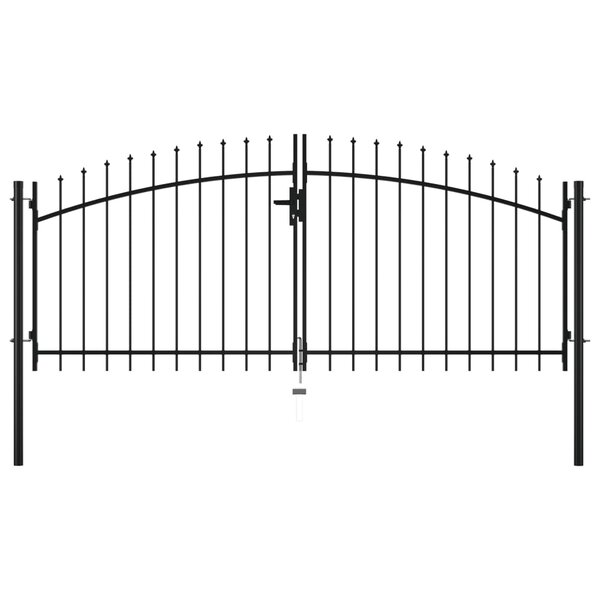vidaXL Double portail avec haut sous forme de lance 300 x 150 cm