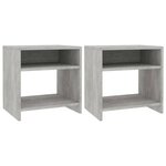 vidaXL Tables de chevet 2 Pièces Gris béton 40x30x40 cm Bois d'ingénierie