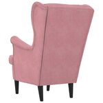vidaXL Fauteuil rose velours