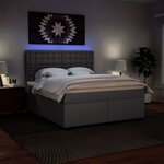 vidaXL Sommier à lattes de lit avec matelas Gris 180x200 cm Similicuir