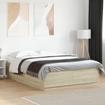 vidaXL Cadre de lit sans matelas chêne sonoma 140x200 cm