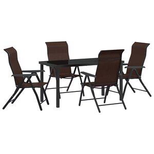vidaXL Ensemble de salle à manger pour jardin 5 Pièces Marron