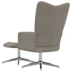 vidaXL Chaise de relaxation avec tabouret Gris clair Velours