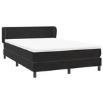 vidaXL Sommier à lattes de lit avec matelas noir 160x210 cm velours