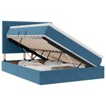 vidaXL Lit avec rangement et matelas Bleu foncé 140 x 190 cm Velours