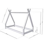Lit tipi enfant NAKANA 90 x 200 vert sauge