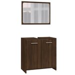 vidaXL Ensemble de meubles de salle de bain 4 Pièces Chêne marron