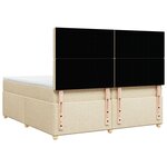 vidaXL Sommier à lattes de lit avec matelas Crème 200x200 cm Tissu