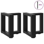 vidaXL Pieds de table basse en T  2 pièces  noir  30 x 25 x (30-31) cm  acier