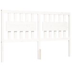 vidaXL Cadre de lit avec tête de lit blanc 160x200 cm bois massif