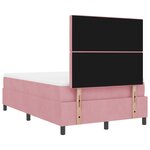 vidaXL Lit Box Spring avec Matelas & LED Rose 120x190 cm Velours