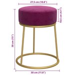 vidaXL Tabouret rond Violet Velours