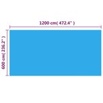 vidaXL Couverture de piscine rectangulaire 1200x600 cm PE Bleu