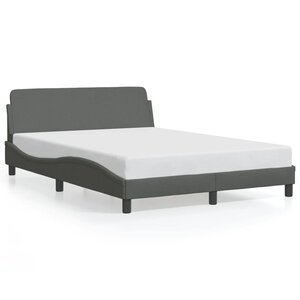 vidaXL Cadre de lit sans matelas gris foncé 120x200 cm tissu