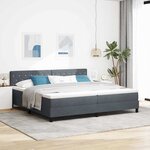 vidaXL Lit à ressorts avec matelas Gris foncé 200 x 200 cm Velours