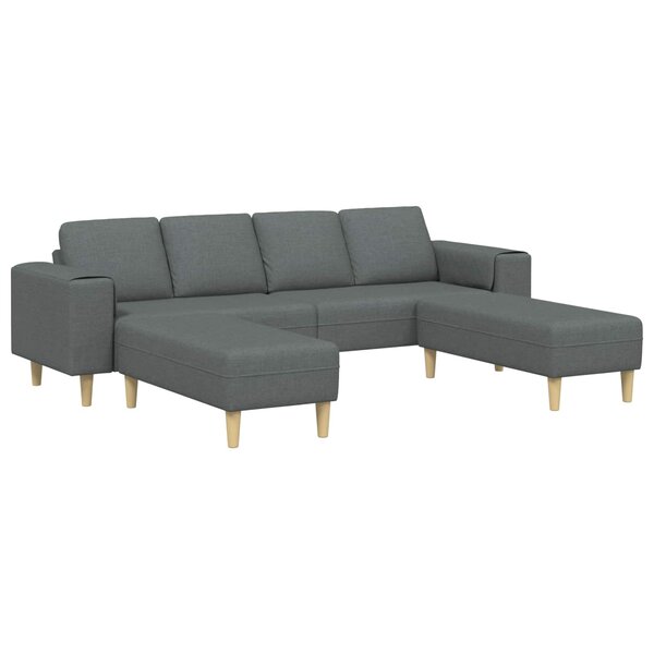 vidaXL Canapé de salon 3 Pièces Gris foncé Polyester