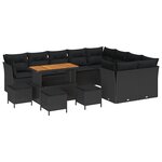 vidaXL Ensemble de canapé de jardin 13 Pièces Noir 110 x 55 x 71 cm