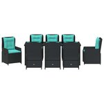 vidaXL Ensemble de salle à manger pour jardin 9 Pièces Noir Poly rotin