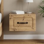 vidaXL Cabinet de chevet mural Chêne artisanal 34 5 x 33 x 20 cm