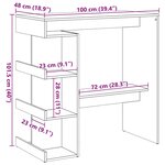 vidaXL Table de bar étagère de rangement vieux bois 100 x 48 x 101 5cm