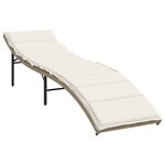 vidaXL Chaises longues lot de 2 avec coussins beige résine tressée