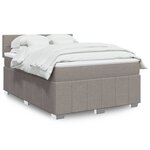 vidaXL Sommier à lattes de lit avec matelas Taupe 160x200 cm Tissu