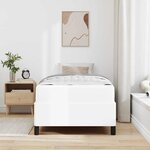 vidaXL Cadre de lit avec matelas Blanc 90 x 200 cm tissu