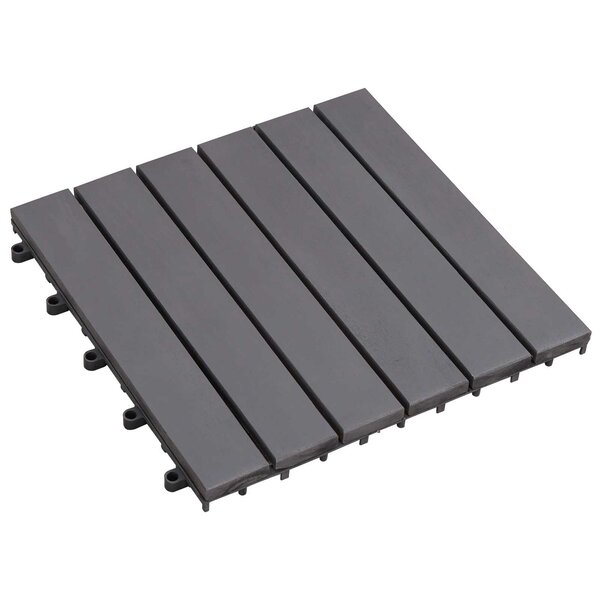vidaXL Carreau de terrasse 10 pièces Gris 30 x 30 cm Bois d'acacia