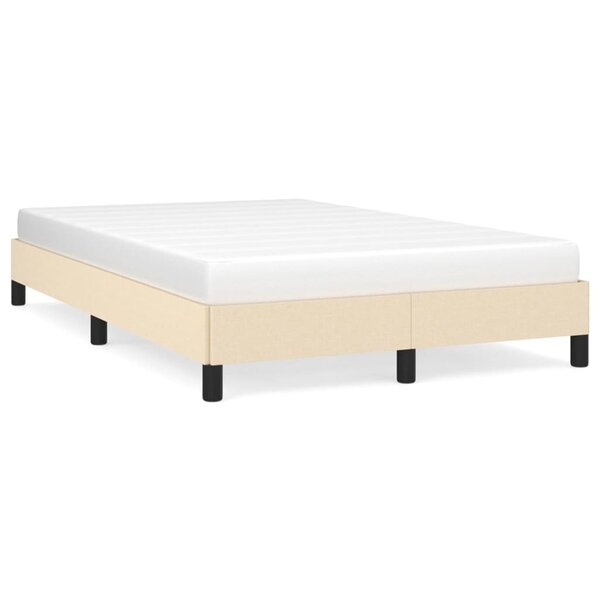 vidaXL Cadre de lit Crème 120 x 200 cm Tissu