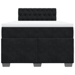vidaXL Sommier à lattes de lit avec matelas noir 120x190 cm velours