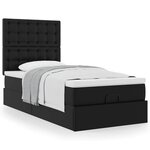 vidaXL Lit ottoman avec matelas noir 80x200 cm similicuir