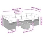 vidaXL Ensemble de canapé de jardin Manuel 8 Pièces Gris 55 x 55 x 37 cm