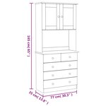 vidaXL Buffet ALTA blanc 77x35x165 cm bois massif de pin