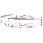 vidaXL Cadre de lit sans matelas gris béton 75x190 cm