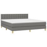 vidaXL Sommier à lattes de lit et matelas et LED Gris foncé 160x200 cm