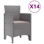 vidaXL Ensemble de salle à manger pour jardin 15 Pièces Gris clair