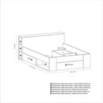 Lit adulte 140 x 190 cm - chêne Kronberg - Oxygene