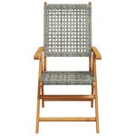 Set de repas de jardin 5 pièces vidaXL en bois d'acacia et poly rotin gris