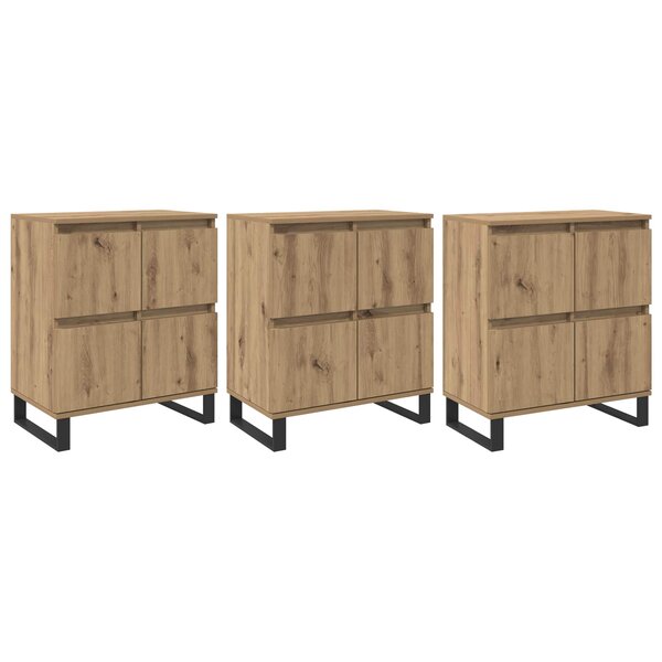 vidaXL Buffet 3 Pièces Chêne artisanal 60 x 35 x 70 cm