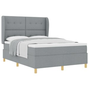 Lit à ressorts vidaXL avec matelas Gris clair 140x200 cm Tissu