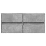 vidaXL Meuble TV mural avec lumières LED gris béton 100x31x45 cm