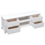 vidaXL Meuble TV Blanc 108x30x40 cm Bois de Paulownia solide