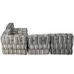 vidaXL Pouf modulaire à 4 places Gris rayé Tissu