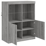 vidaXL Buffet avec lumières LED sonoma gris 81x37x100 cm