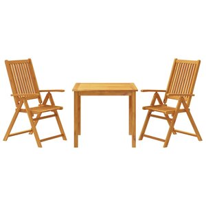 vidaXL Ensemble à manger de jardin 3 Pièces 85x85x74 cm Bois d'acacia solide