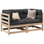vidaXL Salon de jardin 2 Pièces avec coussins bois de pin massif