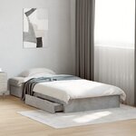 vidaXL Cadre de lit avec tiroirs sans matelas gris béton 100x200 cm